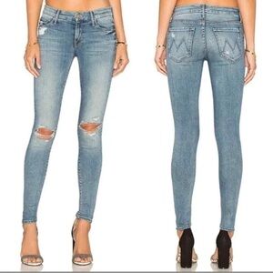 MOTHER Jeans The Looker Heartbreaker Size 28 Light Blue Skinny Jeans